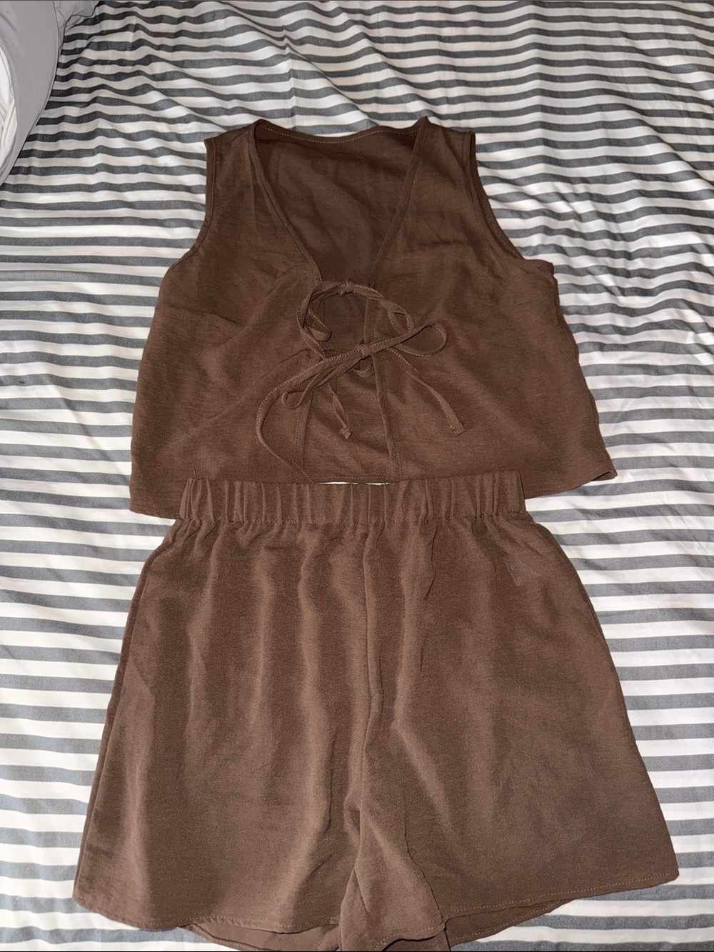 Women’s Brown Set Tank Top and Shorts